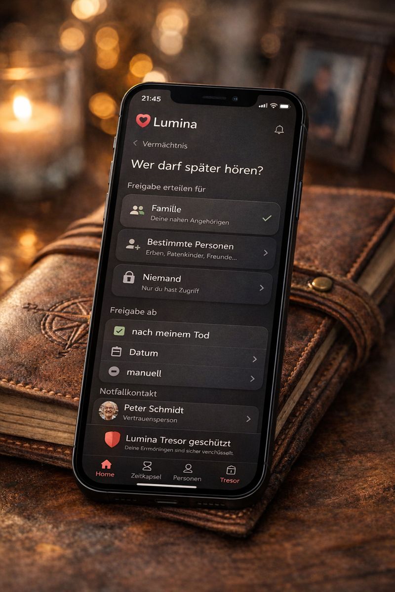 Lumina App Zeitkapsel Timeline