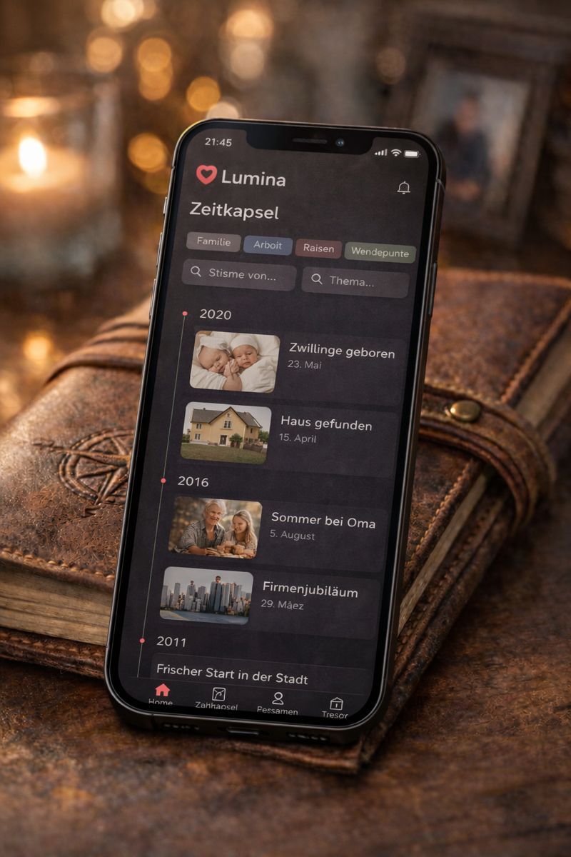 Lumina App Vermächtnis Einstellungen